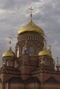 Orthodox russian temple golden Royalty Free Stock Photo
